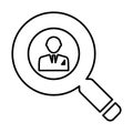 Search Businessman,Magnifying Glass With Businessman Icon In Line Style