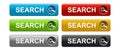 Search button colorful on white Royalty Free Stock Photo