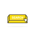 Search button with cursor icon. For ui design and web site. Vector EPS 10. Isolated on white background Royalty Free Stock Photo