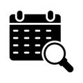 Search calendar glyph flat vector icon Royalty Free Stock Photo