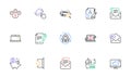 Search car, Algorithm and Smile line icons for website, printing. For design. Vector