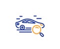 Search car line icon. Find transport sign. Vector Royalty Free Stock Photo