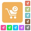 Search cart item rounded square flat icons