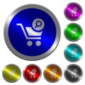 Search cart item luminous coin-like round color buttons