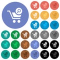 Search cart item round flat multi colored icons