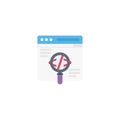 Search coding vector flat colour icon
