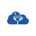 Search Coffee cloud shape concept logo template