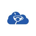 Search Coffee cloud shape concept logo template