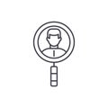 Search for colleagues line icon concept. Search for colleagues vector linear illustration, symbol, sign