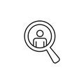 search for colleagues line icon. Element of business organisation icon for mobile concept and web apps. Thin line search for