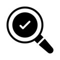 Search complete vector glyph flat icon