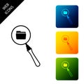 Search concept with folder icon isolated. Magnifying glass and document. Data and information sign. Set icons colorful Royalty Free Stock Photo