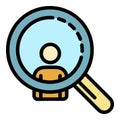 Search customers icon color outline vector