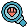 Search diamond icon vector flat Royalty Free Stock Photo