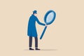 Search, discover, analyze report or specialist investigate and research for insight information concept, curiosity guy detective