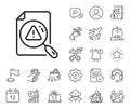 Search document line icon. Help book sign. Salaryman, gender equality and alert bell. Vector
