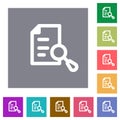 Search document square flat icons