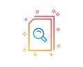 Search Documents line icon. File with Magnifier. Vector
