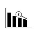 Search dollar, vector best gray line icon on white background, EPS 10 Royalty Free Stock Photo