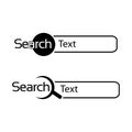 Search elements web site, flat design. Black icon