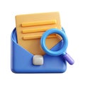 Search Email Document 3D Icon for Quick and Efficient Message Retrieval in Digital Communication
