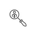 Search for employees line icon