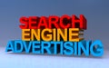 search engine advertising on blue Royalty Free Stock Photo
