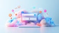 A search engine with various elements Generative AI Illustration