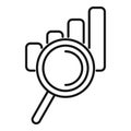 Search engine icon outline vector. Market boost