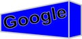 Logo search google company on blue background