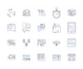 Search engine marketing outline icons collection. Search, engine, marketing, SEO, PPC, SEM, AdWords vector and