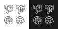 Search engine marketing pixel perfect linear icons set for dark, light mode