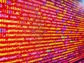 Search engine optimization for better rankings with anchor tags. Css3 code on a colorful background. Developer software Royalty Free Stock Photo