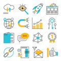 Search Engine Optimization icons set, modern flat thin line design vector illustration Royalty Free Stock Photo