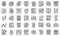 Search engine optimization icons set, outline style Royalty Free Stock Photo