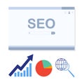 Search engine optimization SEO concept flat illustration Royalty Free Stock Photo