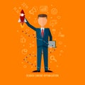 Search engine optimization specialist .Flat style seo expert illustration vector Royalty Free Stock Photo