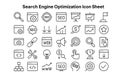 Search Engine Optimization Vector Icon Set for SEO Tools Techniques Digital Marketing Royalty Free Stock Photo