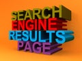 Search engine results page on orange Royalty Free Stock Photo