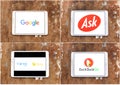 Search engines google , ask , bing , duckduckgo Royalty Free Stock Photo