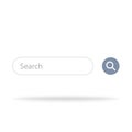 Search field in browser. Web design icon in vector. Isolated website search form. Navigation bar with loupe button. Illustration
