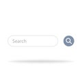 Search field in browser. Web design icon in vector. Isolated website search form. Navigation bar with loupe button. Illustration