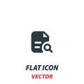 Search file Find document icon in a flat style. Vector illustration pictogram on white background. Isolated symbol suitable for