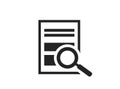 Search file icon. document with magnifying glass. infographic element