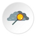 Search files in cloud storage icon, flat style