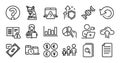Search files, Recovery data and File line icons set. Vector