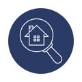 search, find, home, magnifying glass, house, home search icon