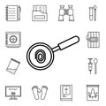 Search by fingerprint icon. Detailed set of crime investigation icons. Premium quality graphic design. One of the collection icons
