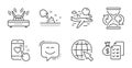 Search flight, Accounting wealth and Wifi icons set. Smile face, Hourglass and Heart rating signs. Vector