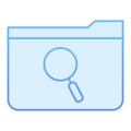 Search folder flat icon. Folder with magnifier blue icons in trendy flat style. Computer folder gradient style design